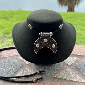 Lunula viking slavic amulet crecent moon necklace